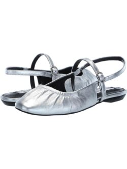 steve madden giselle ballet flat in silver