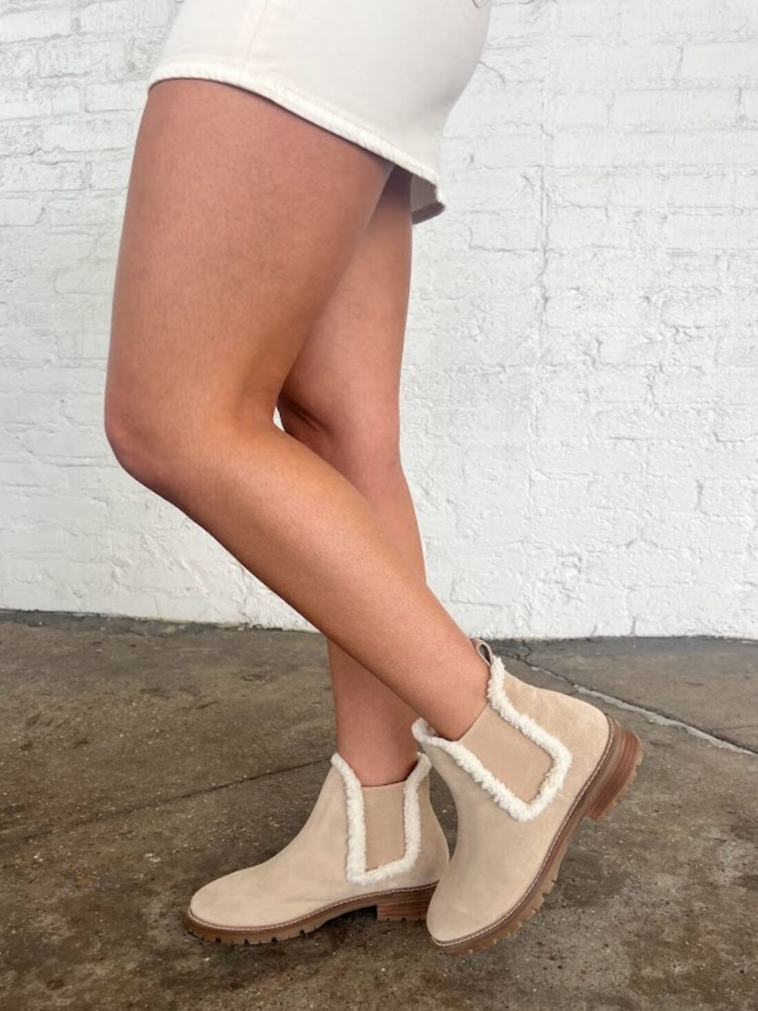 steve madden leopold f fur boot in tan suede