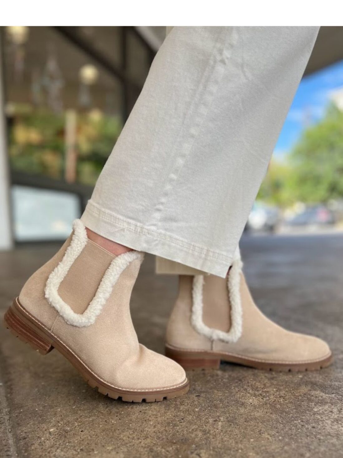 steve madden leopold f fur boot in tan suede