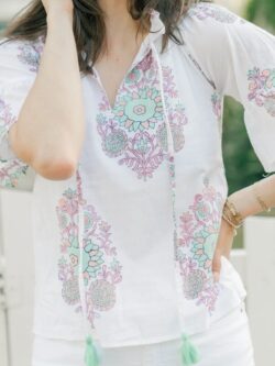 victoria dunn bristol blouse in golden hour