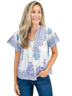 victoria dunn catalina blouse in amethyst