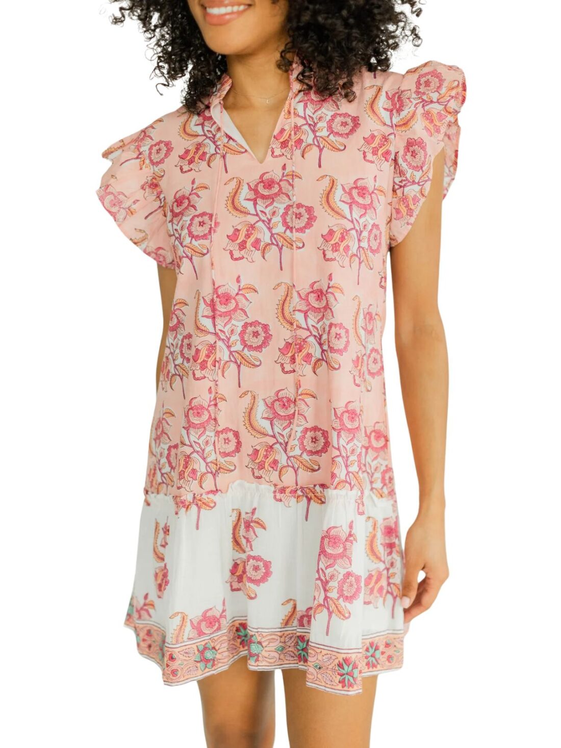 victoria dunn lillie dress in pink cosmos