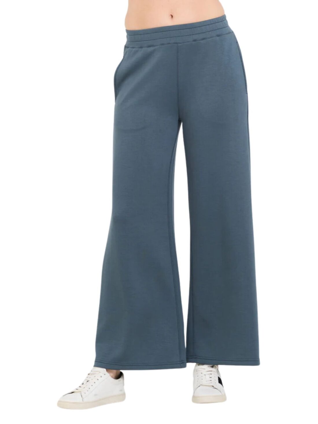 vintage havana cloud fleece flare pant in mountain grey