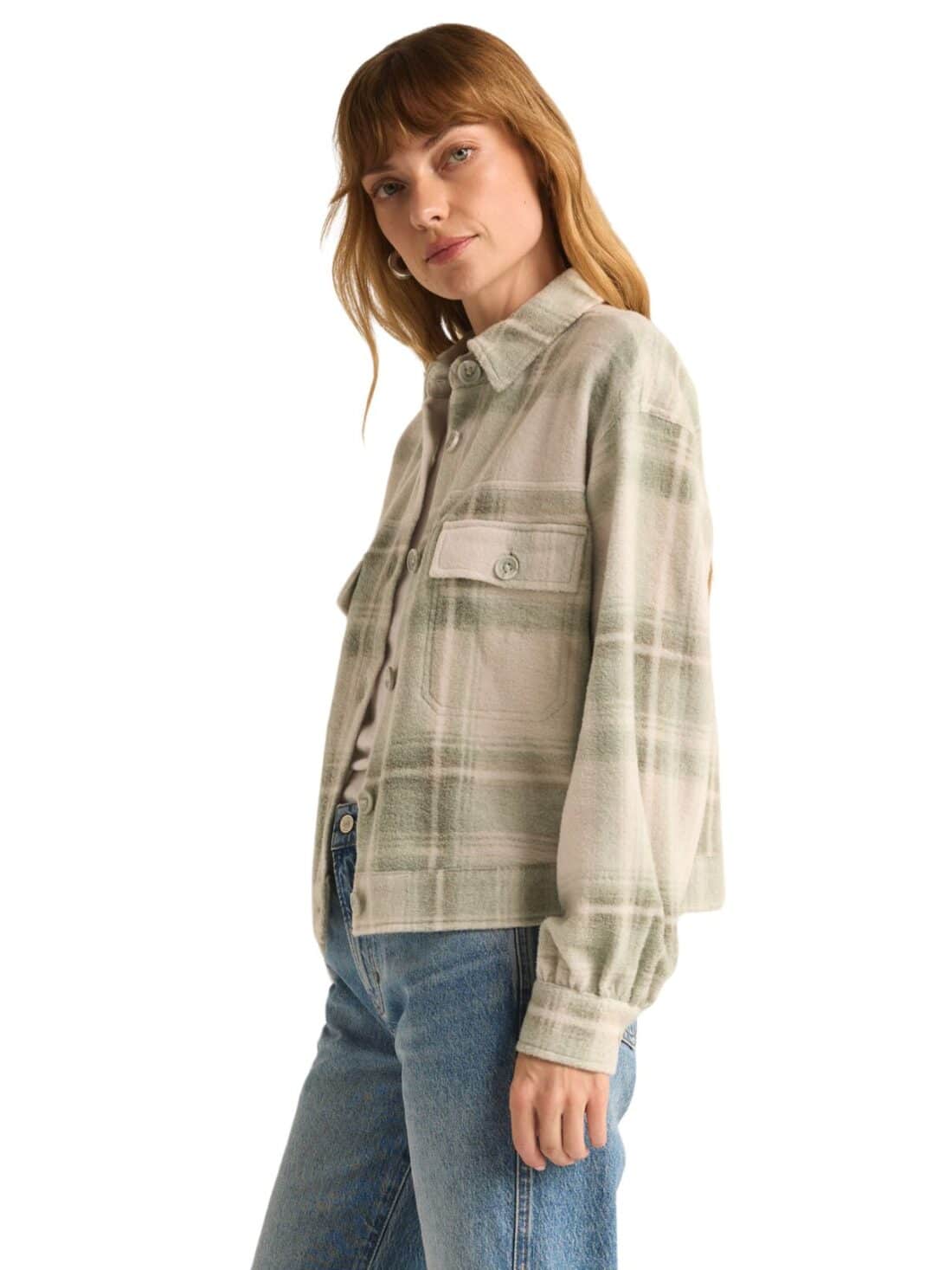 z supply abbott plaid jacket in willow