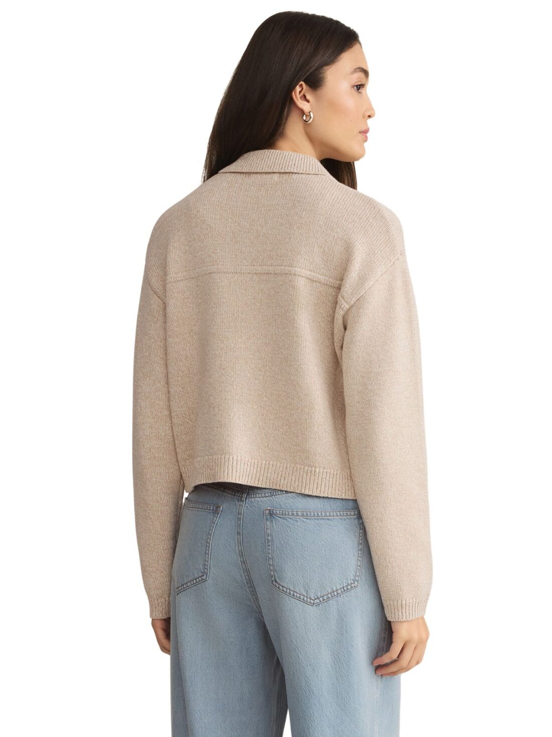 z supply cielo knit jacket in parchment