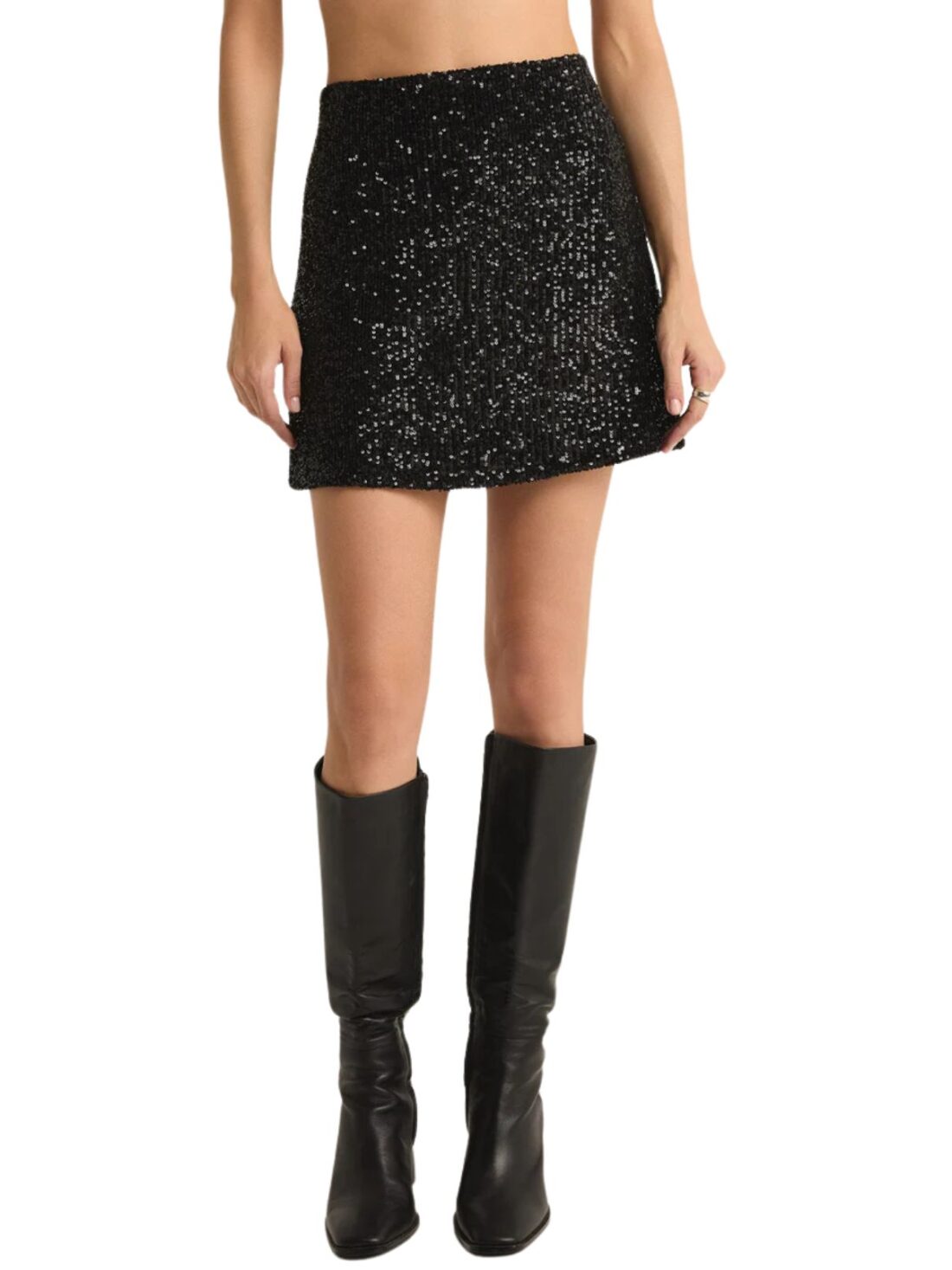 z supply ciera sequin mini in black