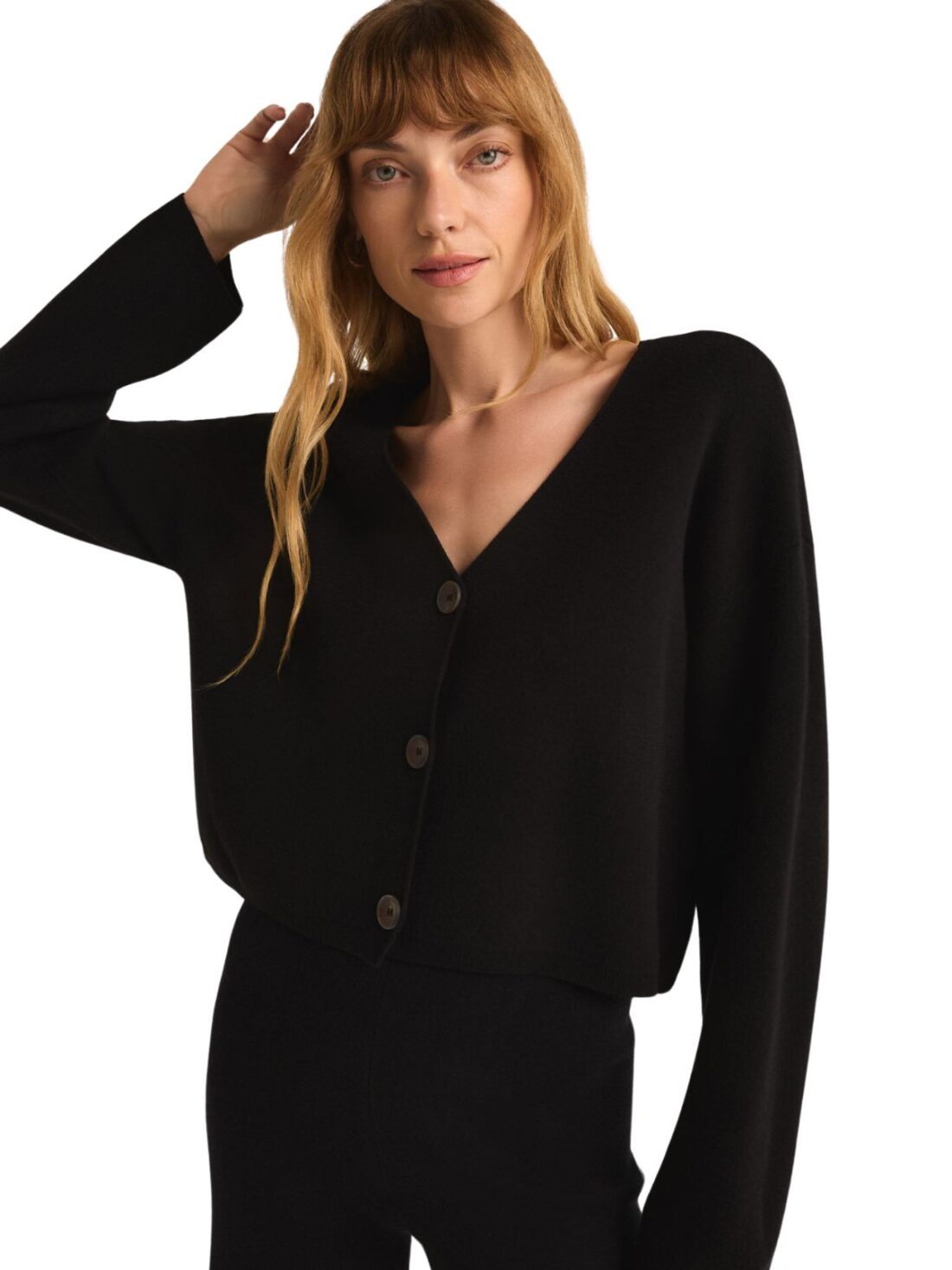 z supply eastelle cardigan in black