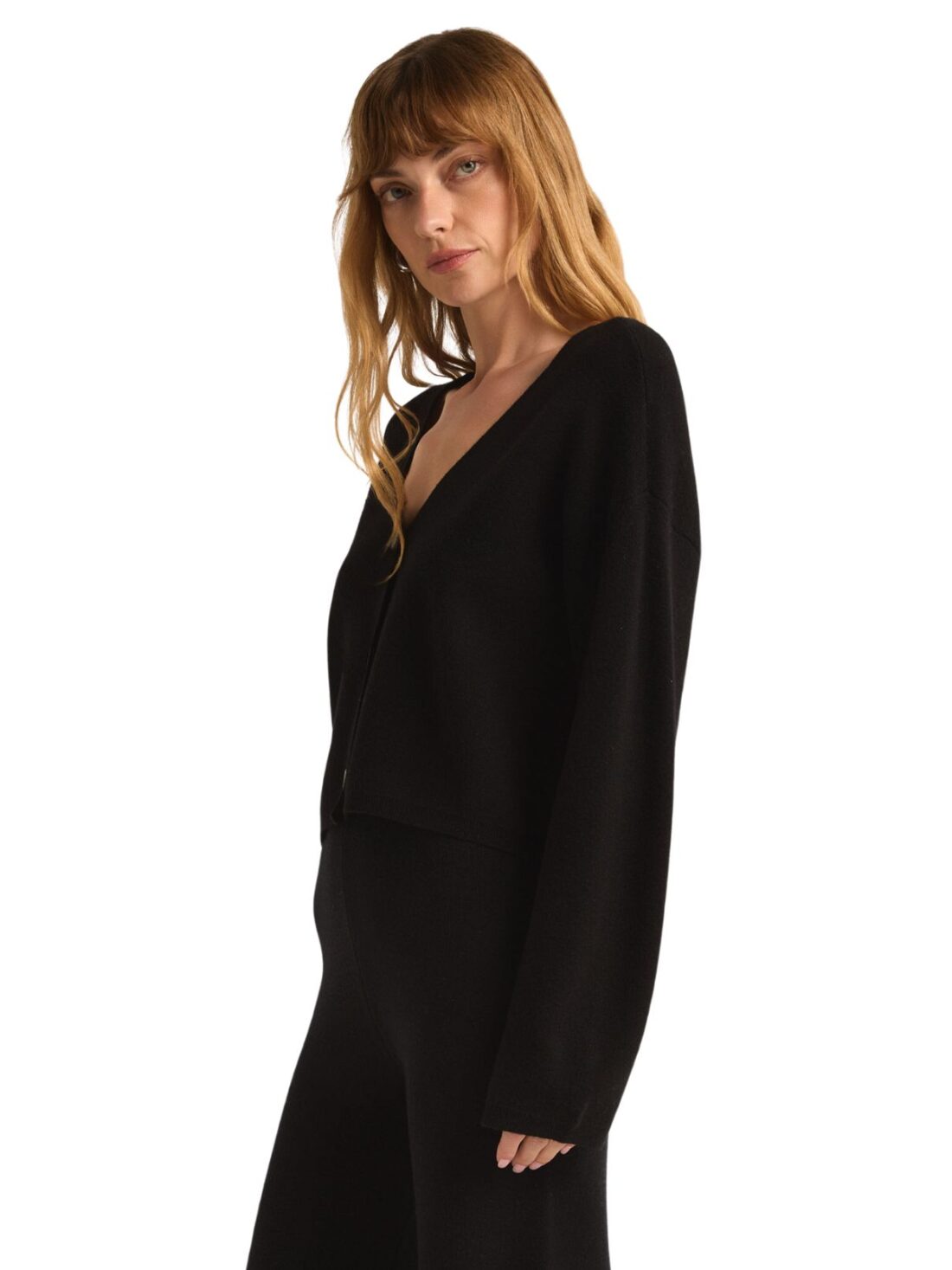 z supply eastelle cardigan in black