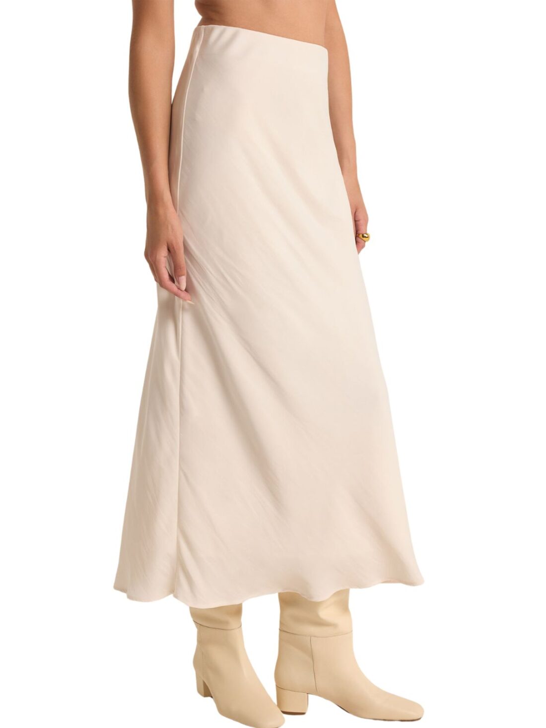 z supply europa poly sheen skirt in sea salt