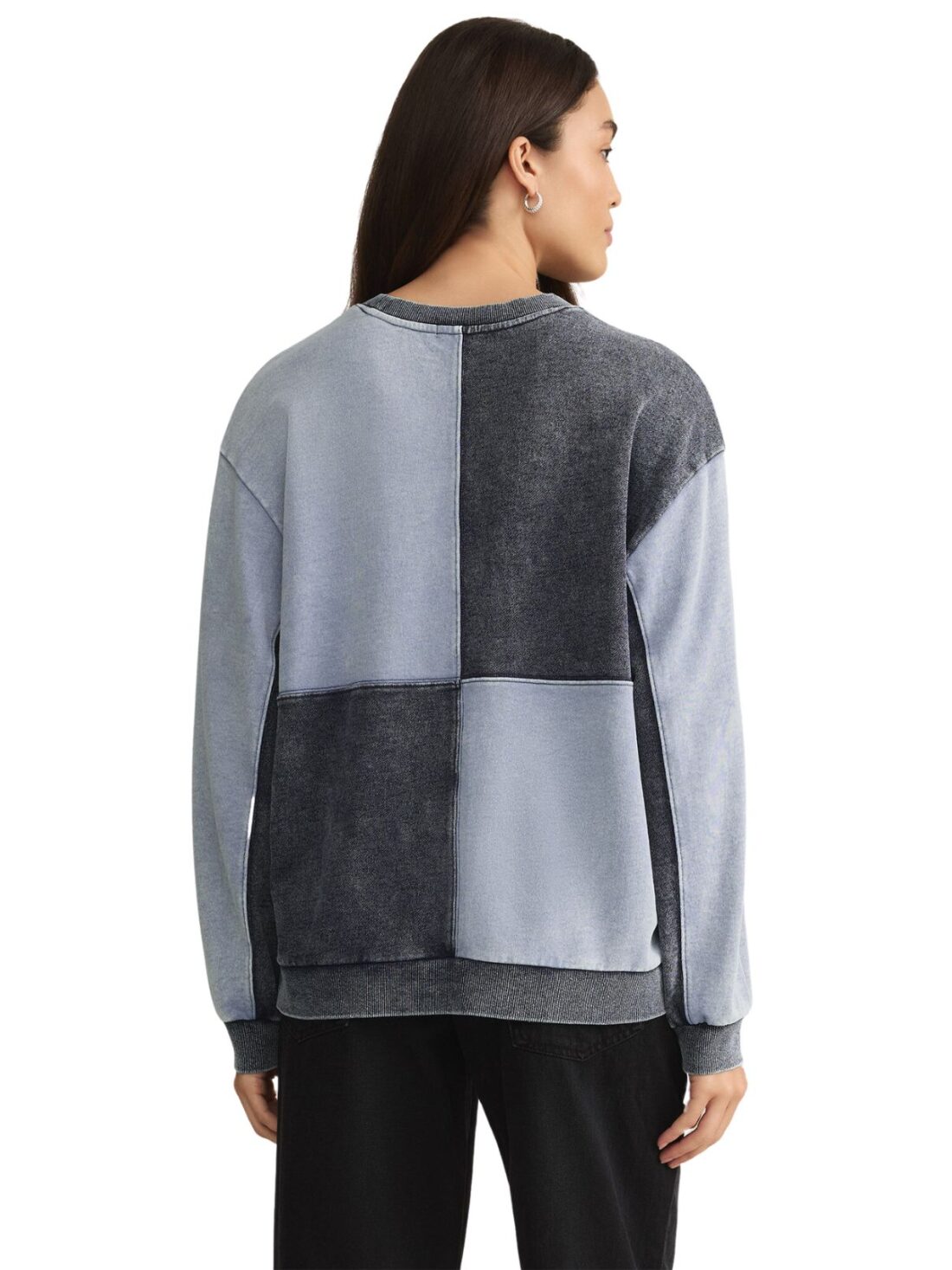 z supply fair & square denim washed indigo sweatshirt