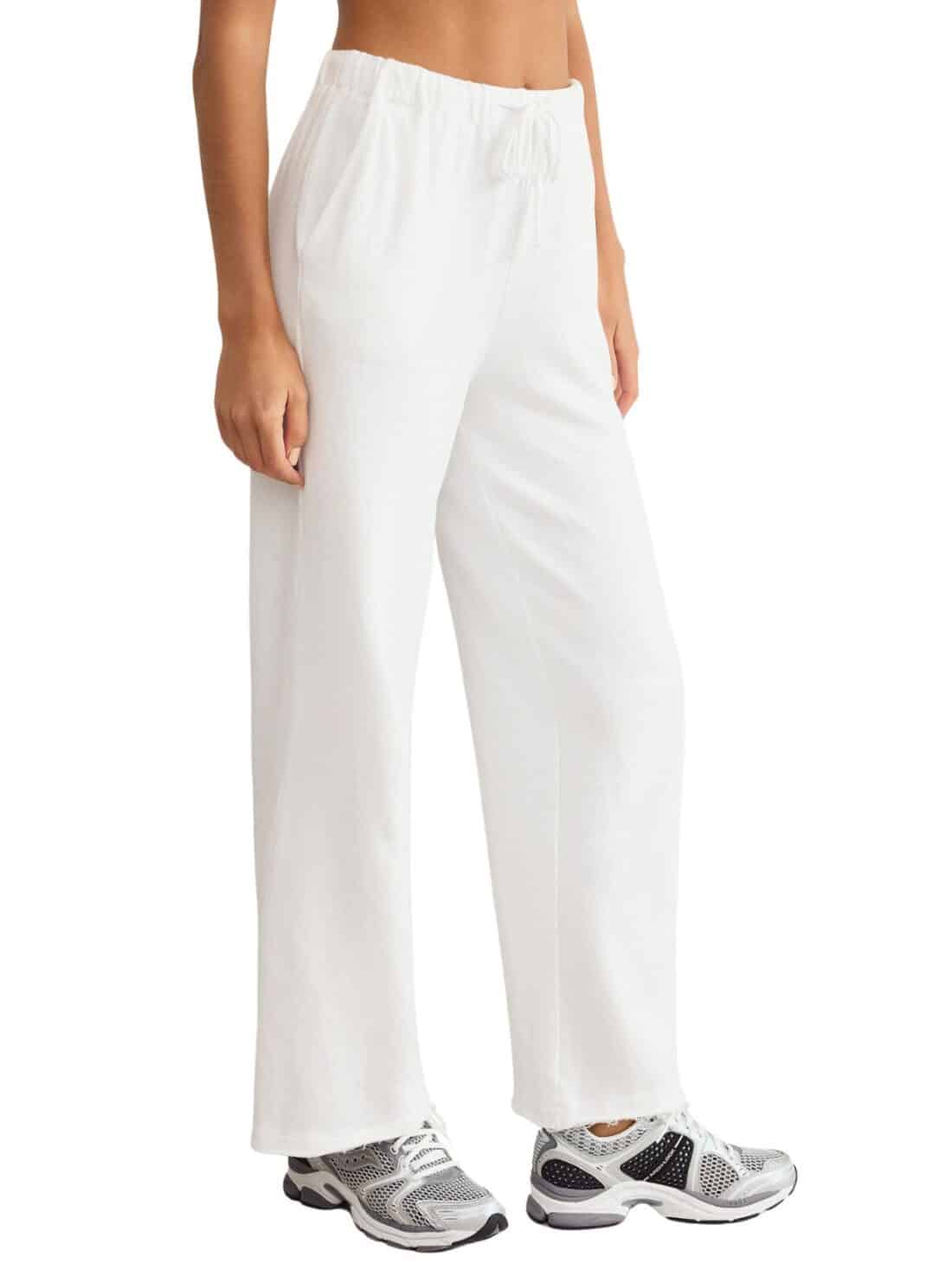 z supply huntington terry pant in white