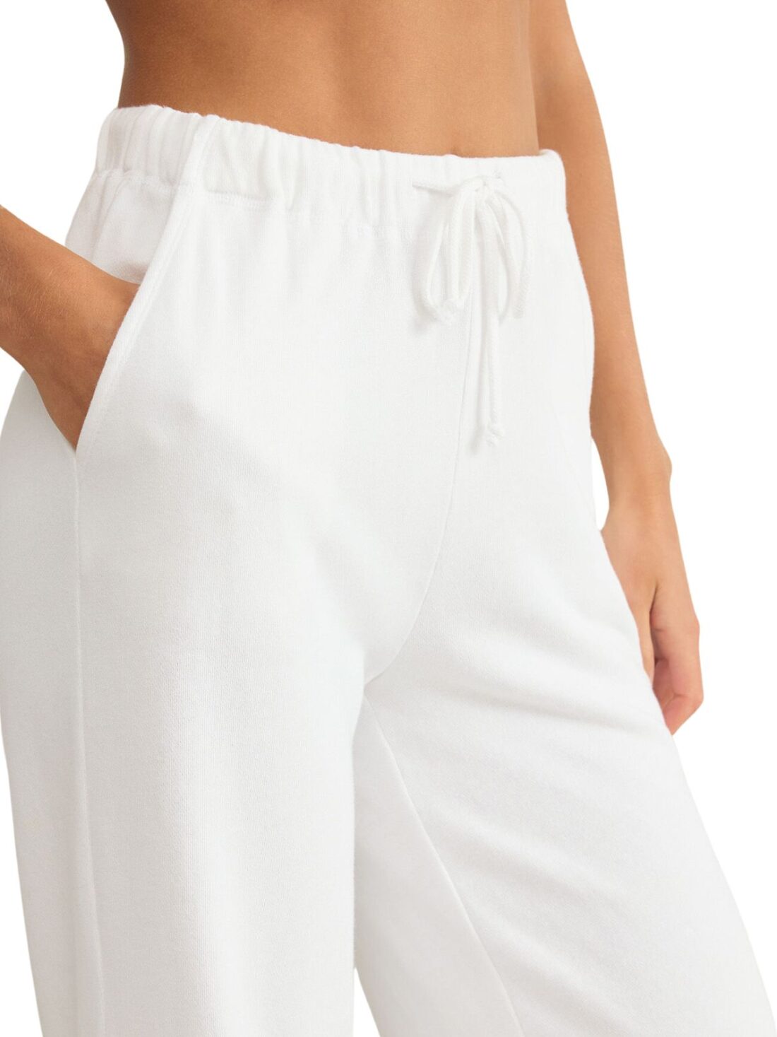 z supply huntington terry pant in white