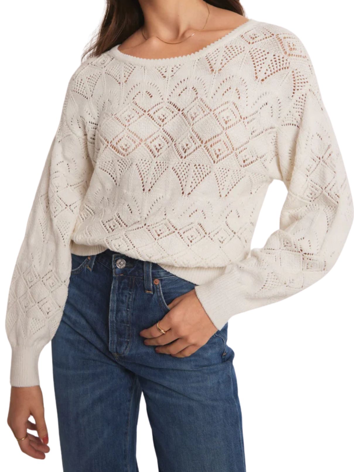 Z Supply Kasia Sweater in White | Cotton Island Women's Clothing Boutique