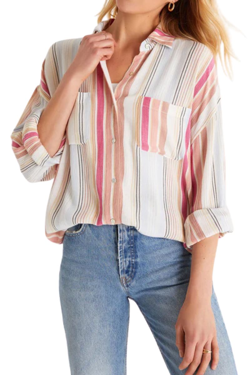 Z Supply Lalo Striped Shirt Cotton Island Women's Clothing Boutique