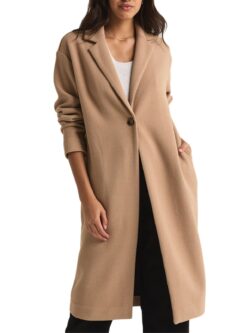 z supply mason coat in camel