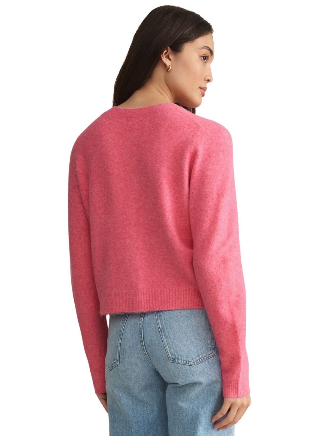 z supply medina cardigan in disco pink