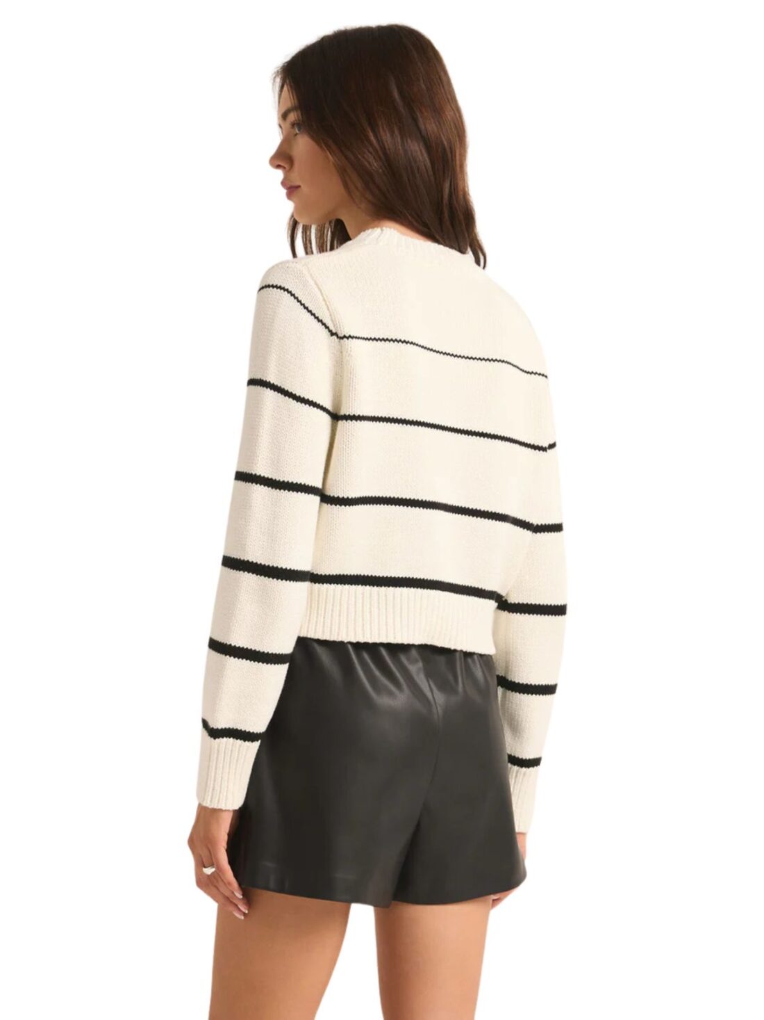 z supply milan stripe sweater in natural