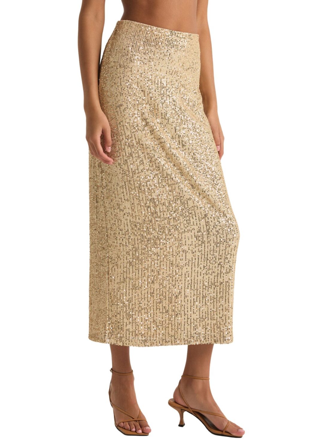 z supply saturn sequin skirt in champagne