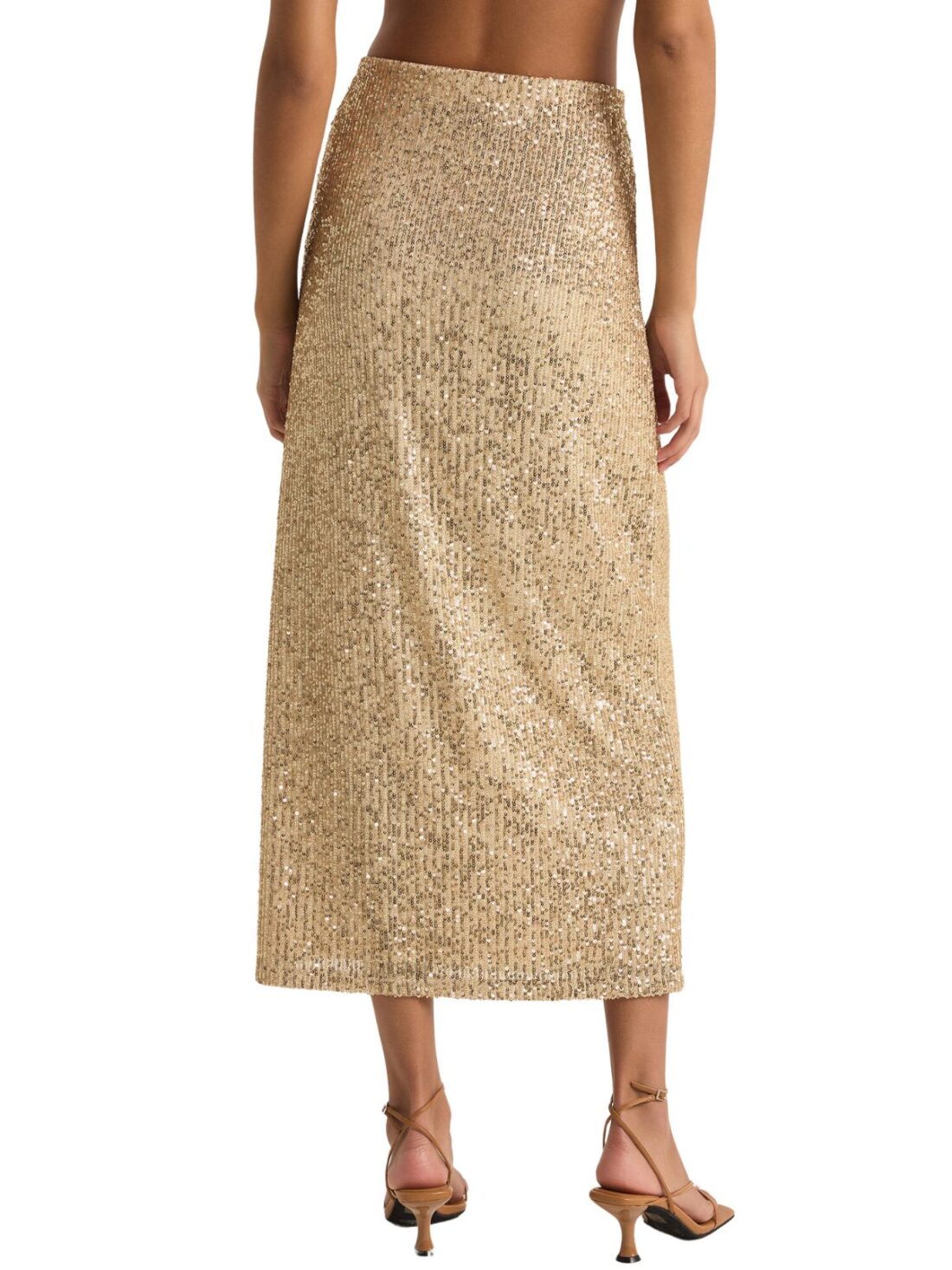 z supply saturn sequin skirt in champagne