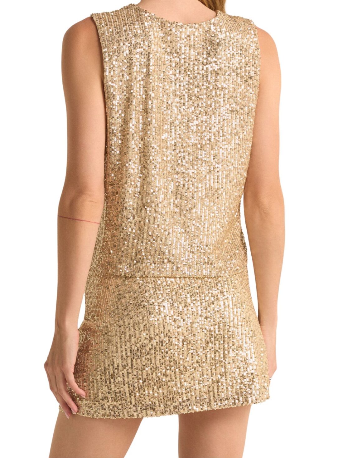 z supply sloane sequin top in champagne