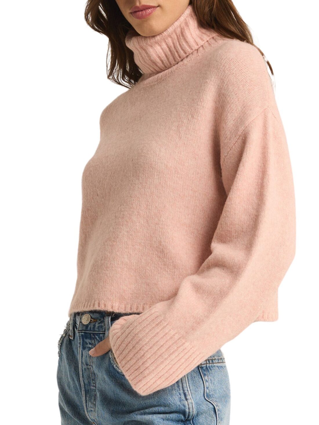 z supply ursa sweater in cashmere pink