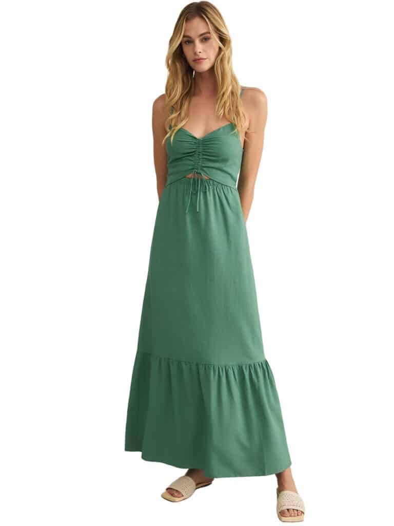 z supply winslet maxi in botanical green